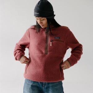 Patagonia Women's Retro Pile Marsupial Fleece Pullover Rosehip Pink Size L